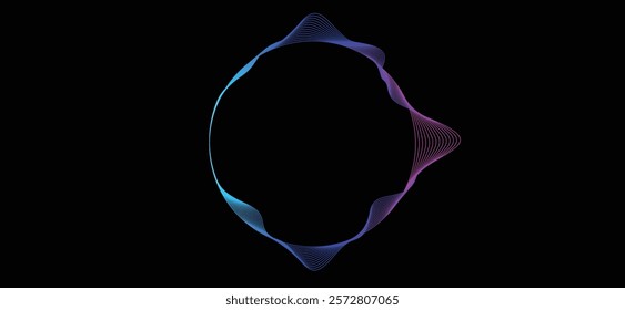 Circle soundwave equalizer audio spectrum illustration abstract background. Vector of technology digital concept