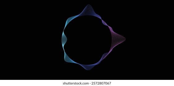 Circle soundwave equalizer audio spectrum illustration abstract background. Vector of technology digital concept