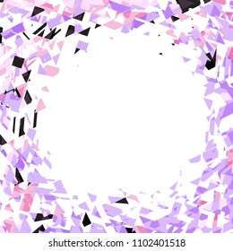 Circle space with geometric pieces shattered colorful frame abstract background vector