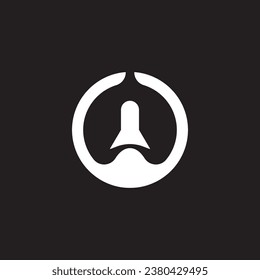 circle space rocket logo icon design.