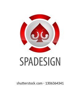 Circle spade icon logo concept design. Symbol graphic template element vector
