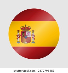 Icono de la bandera nacional de Circle Spain, etiqueta engomada