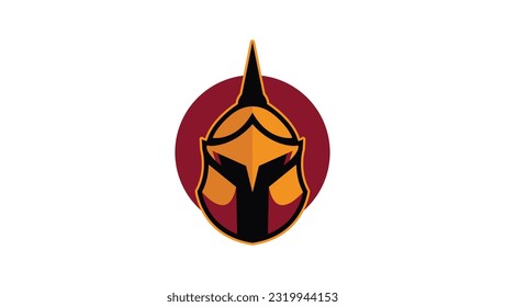 Plantilla de diseño vectorial abstracto del logotipo de Circle Spartan Face