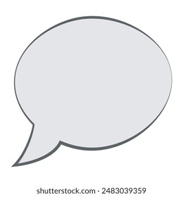 Circle speech bubble with outline isolated on white background. Cartoon chatting box, message box icon. Hand drawn style