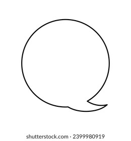 A circle speech bubble. A vector graphics design element for the concept of communication, calling, talking, connecting