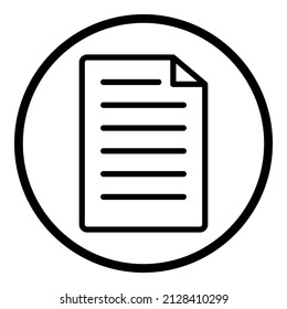 Circle Sphere Bulb Document Flat Icon Isolated On White Background Flat Icon Isolated On White Background
