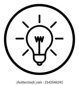 Circle Sphere Bulb Document Flat Icon Isolated On White Background Flat Icon Isolated On White Background