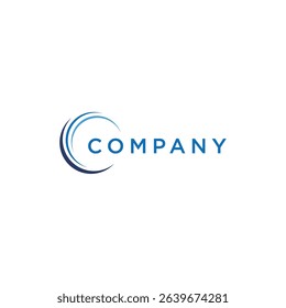circle sphere logo, A semicircular graphic element with several curved lines in a gradient blue from dark to light, giving a dynamic and modern impression.