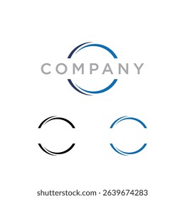 circle sphere logo, A semicircular graphic element with several curved lines in a gradient blue from dark to light, giving a dynamic and modern impression.