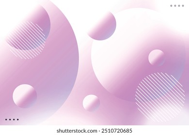 Circle sphere pink color gradient with line stroke inside circle shape background abstract vector