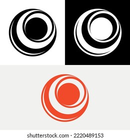 Logotipo de resumen rojo de la esfera circular