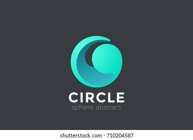 Circle Sphere Wave Logo Abstract Design Vector Template 3D Style.
Water Drop Logotype Concept Icon.