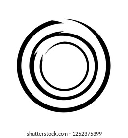 circle spiral effect round shape vector design element monochrome black siolated on white fachion template empty no people