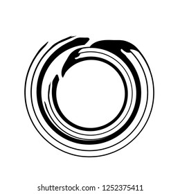 circle spiral effect round shape vector design element monochrome black siolated on white fachion template empty no people