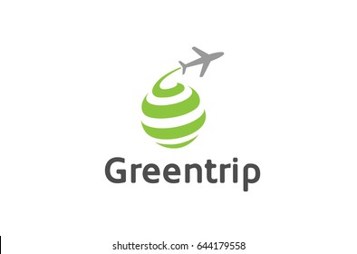 Circle Spiral Green aircraft Creative Air Design Illustration