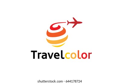 Circle Spiral Orange aircraft Creative Air Design Illustration