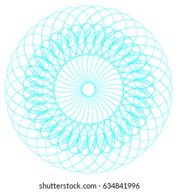 circle spiral pattern from blue line in vector.
