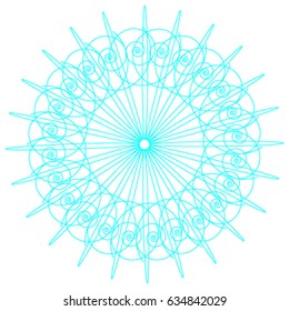 circle spiral pattern from blue line in vector.