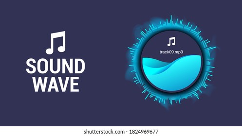 Circle spiral sound wave with rhythm line and dynamic motion effect. Abstract circle Voice assistant. Sound wave for microphone voice or sound recognition. AI assistant. Vector wave flow equalizer