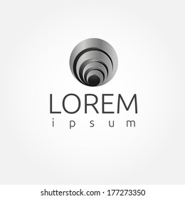 Circle spiral sphere abstract  template. Vector. Global, business, media, technology icon. 