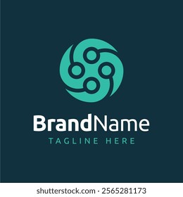 Circle Spiral Tech Dots Logo Design