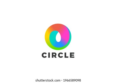 Circle Spiral Wave Droplet Logo abstract colorful design vector template. Letter O Logotype concept icon.