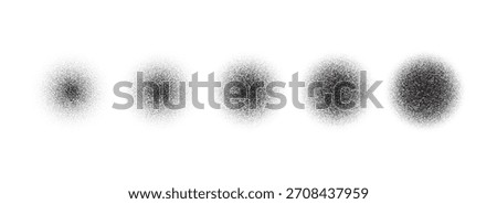 Circle spray gradient texture with grain airbrush moon and dot noise stipple. Noisy stain vector with circle design and spray gradient elements for art modern. Glitter splatter aesthetic design