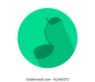 circle sprout shoot plant herb image vector