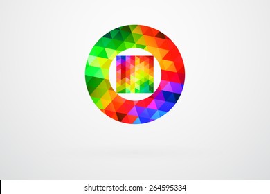 Circle And Square Color Palette Guide Spectrum Vector