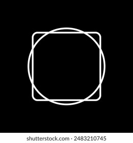 Circle and Square Composition, Flat Style, can use for Logo Gram, Copy Space, Frame Work, Decoration, Ornate, or Graphic Design Element. Vector Illustration