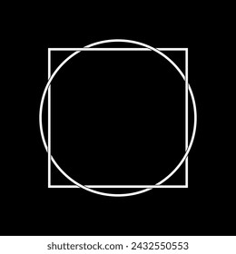 Circle and Square Composition, Flat and Weaving Style, can use for Logo Gram, Copy Space, Frame Work, Decoration, Ornate, or Graphic Design Element. Vector Illustration