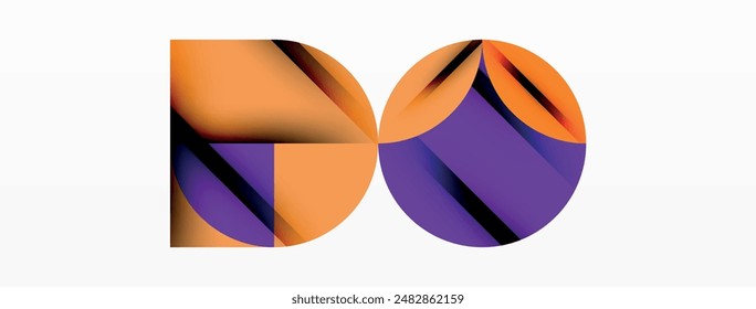 Circle, square and flower petal geometric background. Round shapes composition for wallpaper, banner, background or landing
