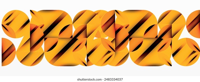 Circle, square and flower petal geometric background. Round shapes composition for wallpaper, banner, background or landing