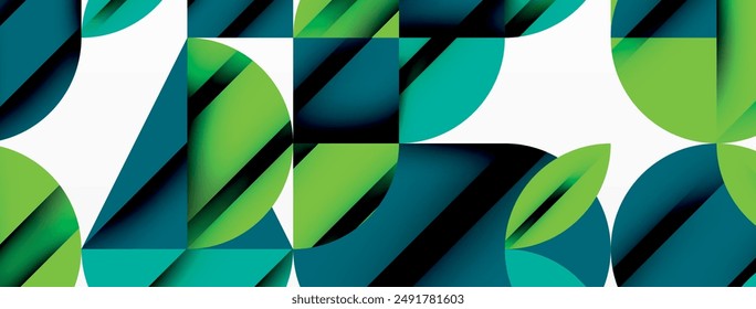 Fondo geométrico de círculo, cuadrado y pétalo de flor. Composición de Formas redondas para Fondo de pantalla, Anuncio, fondo o aterrizaje