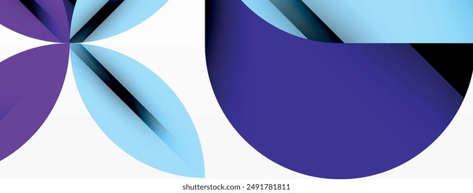 Fondo geométrico de círculo, cuadrado y pétalo de flor. Composición de Formas redondas para Fondo de pantalla, Anuncio, fondo o aterrizaje