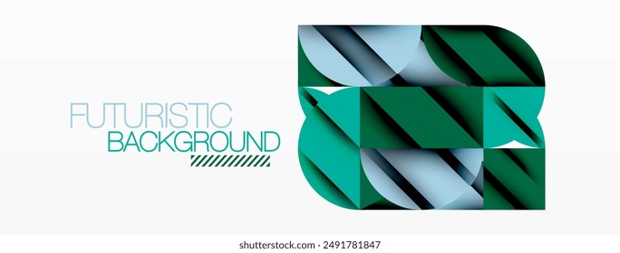 Circle, square and flower petal geometric background. Round shapes composition for wallpaper, banner, background or landing