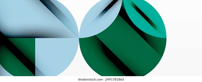 Fondo geométrico de círculo, cuadrado y pétalo de flor. Composición de Formas redondas para Fondo de pantalla, Anuncio, fondo o aterrizaje