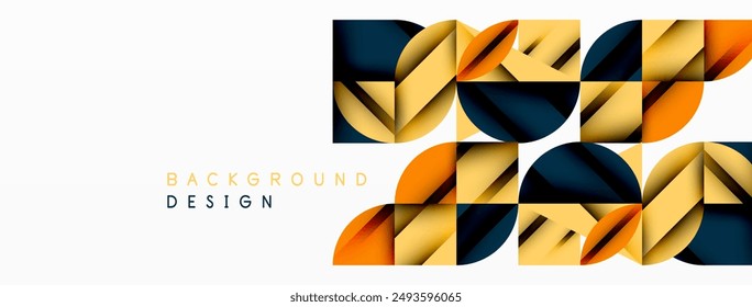 Circle, square and flower petal geometric background. Round shapes composition for wallpaper, banner, background or landing