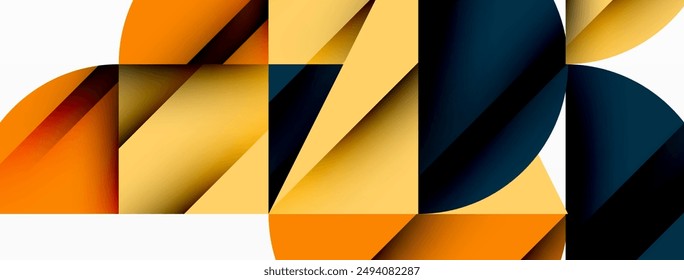 Kreis, Quadrat und Blütenblatt geometrischer Hintergrund. Runde Formen für Bildschirmhintergrund, Banner, Hintergrund oder Landung