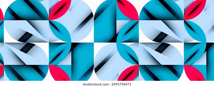 Fondo geométrico de círculo, cuadrado y pétalo de flor. Composición de Formas redondas para Fondo de pantalla, Anuncio, fondo o aterrizaje
