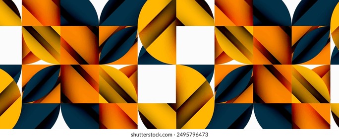 Circle, square and flower petal geometric background. Round shapes composition for wallpaper, banner, background or landing