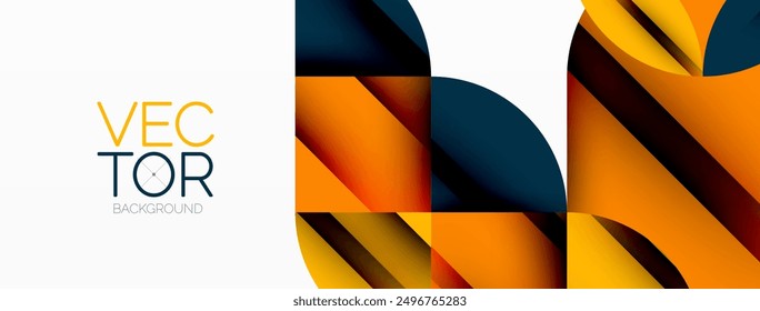 Circle, square and flower petal geometric background. Round shapes composition for wallpaper, banner, background or landing