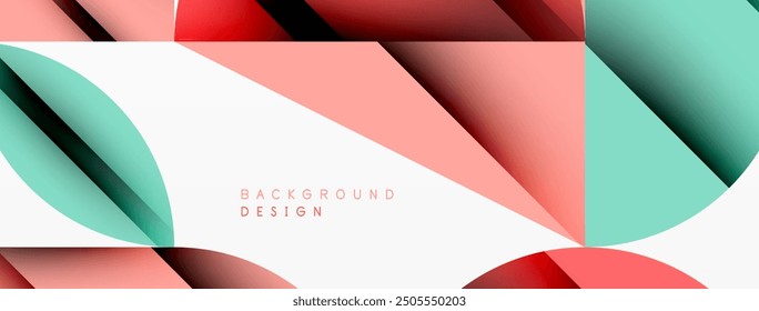 Circle, square and flower petal geometric background. Round shapes composition for wallpaper, banner, background or landing