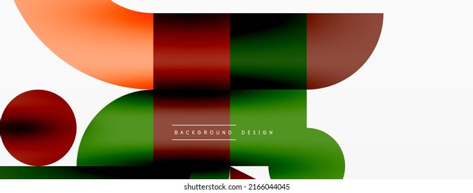 Circle and square geometric background. Round shapes with squares and triangles composition for wallpaper, banner, background or landing