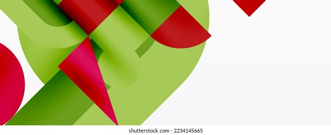 Circle and square geometric background. Round shapes with squares and triangles composition for wallpaper, banner, background or landing