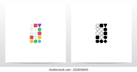 Circle Square Hexagon Diamond Triangle Shape Letter Logo Design J 