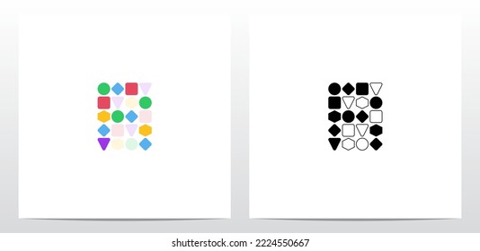Circle Square Hexagon Diamond Triangle Shape Letter Logo Design R 
