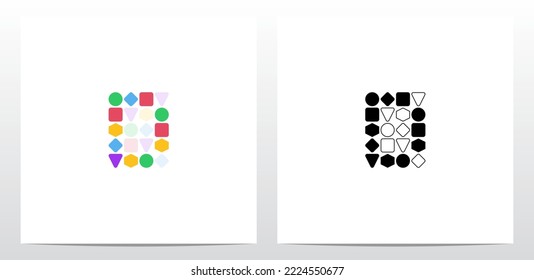 Circle Square Hexagon Diamond Triangle Shape Letter Logo Design D 