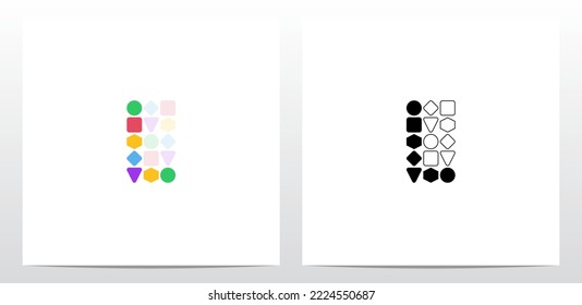 Circle Square Hexagon Diamond Triangle Shape Letter Logo Design L 