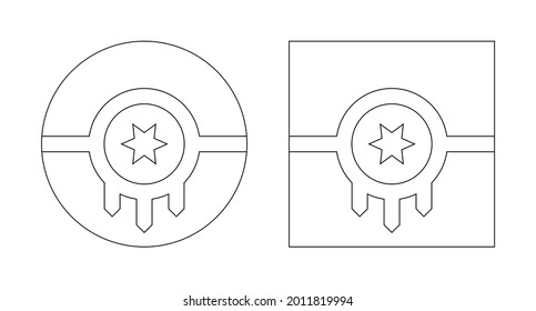 circle and square icons. tulsa flag outline isolated on white background. vector illustration